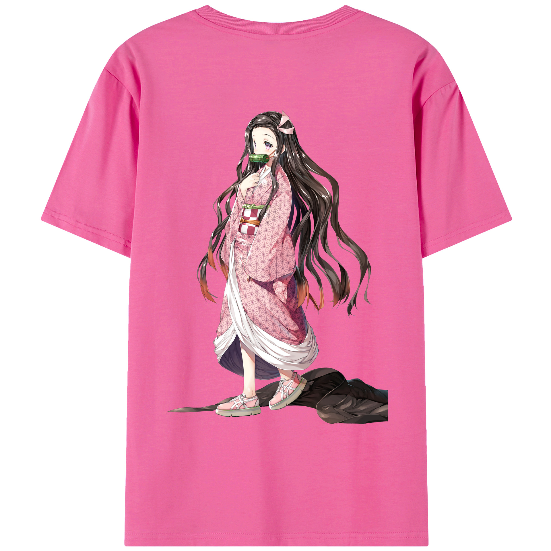 （画像用） 鬼滅の刃（きめつのやいば）竈門 禰󠄀豆子／かまど ねずこ Kamado Nezuko レディース半袖Tシャツ(バックプリント)